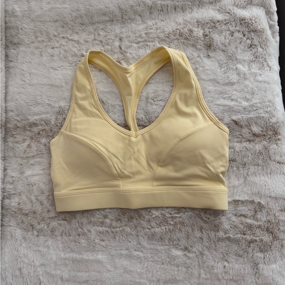 BuffBunny Light Yellow Racerback Sports Bra
